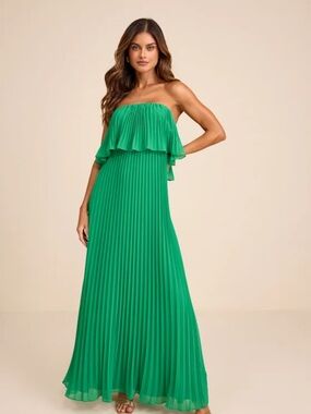 blue dress for baby girl Milford Strapless Maxi Dress